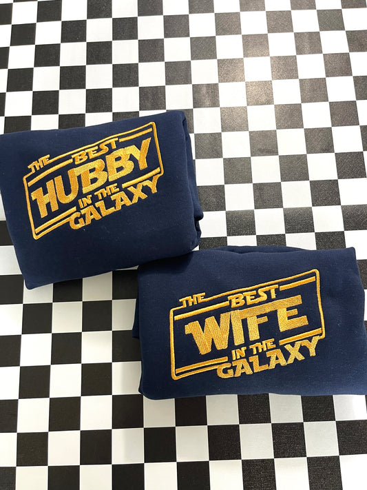 Best Hubby in the Galaxy Sweatshirt, Embroidered
